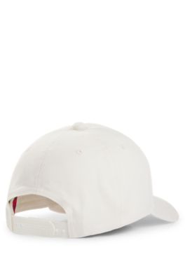 Cotton-twill five-panel cap with logo detail, White