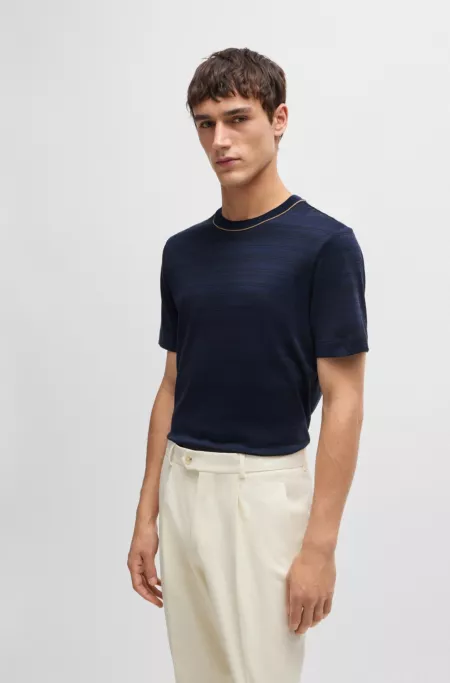 Silk-cotton T-shirt in a regular fit