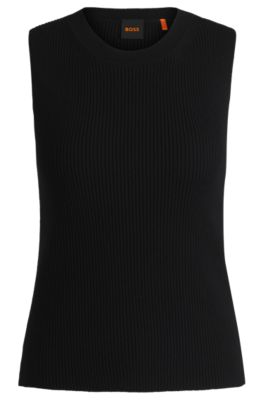 Hugo Boss Boss Feskies Crewneck Sweater Vest In Black