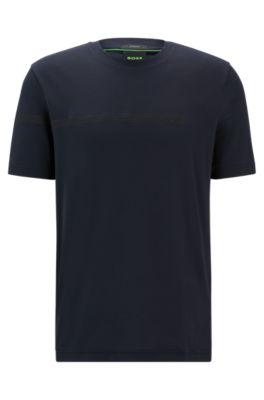 Shop Hugo Boss T-shirt With Stripes And Logo In Dark Blue