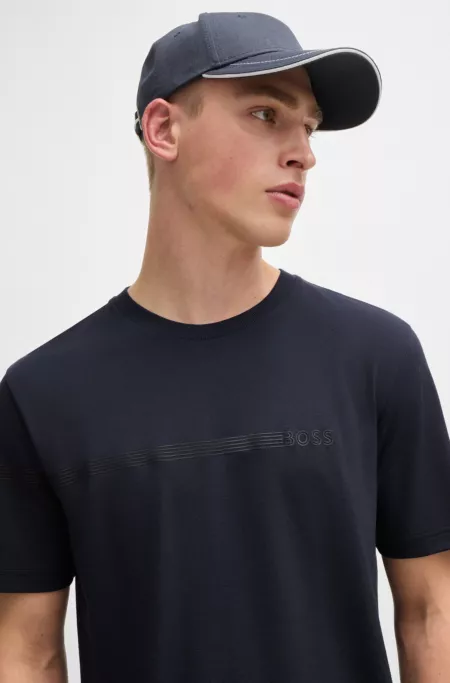 T-shirt with stripes and logo