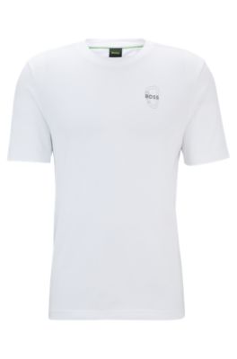 Shop Hugo Boss Cotton-jersey Regular-fit T-shirt With Carabiner Artwork In White