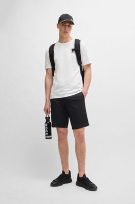 Cotton-jersey regular-fit T-shirt with carabiner artwork, White