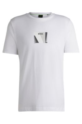 Hugo Boss Cotton-jersey Regular-fit T-shirt With Carabiner Artwork In White
