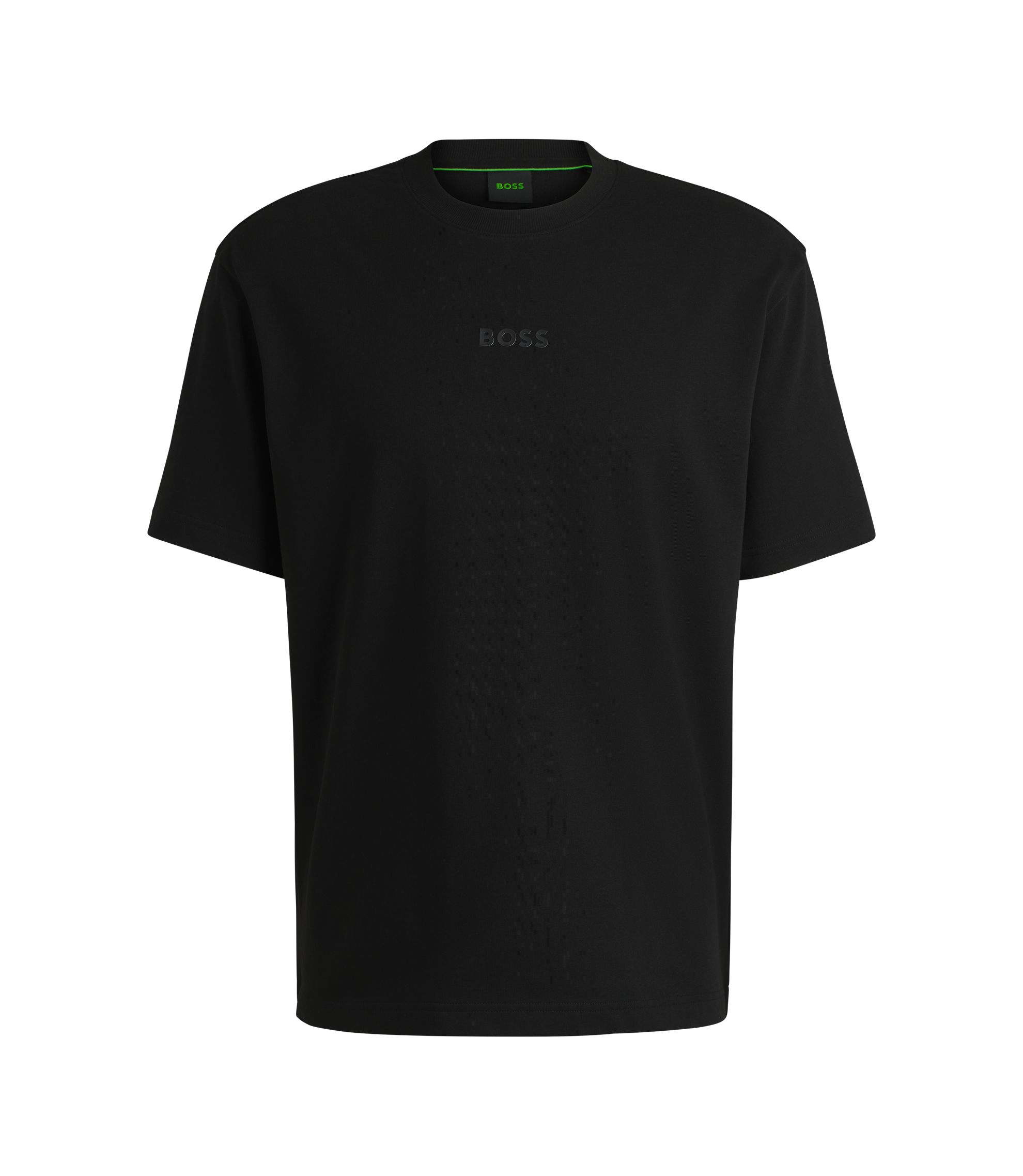 BOSS Logo-detail T-shirt in cotton jersey Black