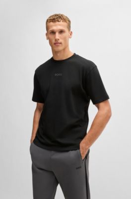 Cotton-jersey T-shirt with logo detail, Black