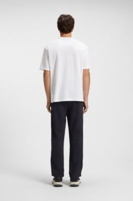 Camiseta de punto de algod&oacute;n con detalle de logo, Blanco