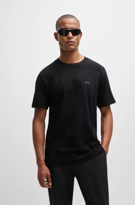 Cotton-jacquard relaxed-fit T-shirt with seasonal artwork