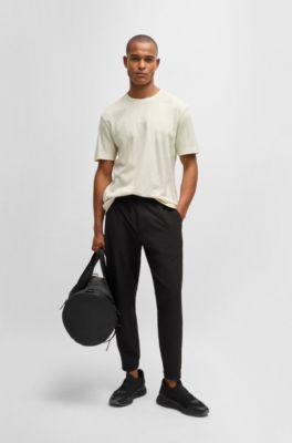 T-shirt Relaxed en jacquard de coton avec motif artistique de la saison, Blanc