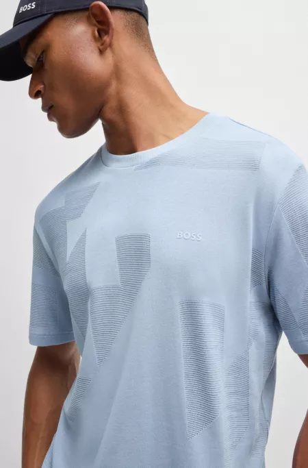 Cotton-jacquard relaxed-fit T-shirt with seasonal artwork