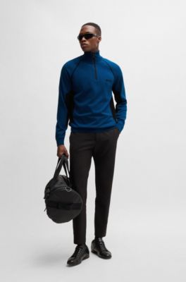 Jersey de algod&oacute;n con bloques de color y logo, Celeste