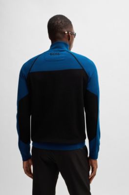 hugo boss ナポリブルー　ジャケット 52 BOSS - Sweater with color-blocking and logo - Light Blue