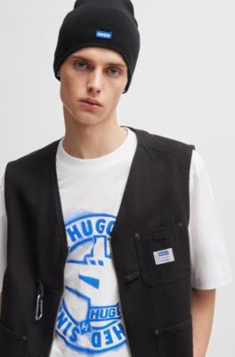 Camiseta regular fit de punto de algod&oacute;n con ilustraci&oacute;n de la marca, Blanco