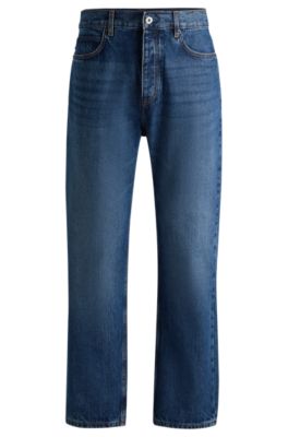 HUGO - Baggy-fit jeans in blue denim - Blue
