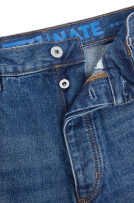Baggy-fit jeans in blue denim, Blue