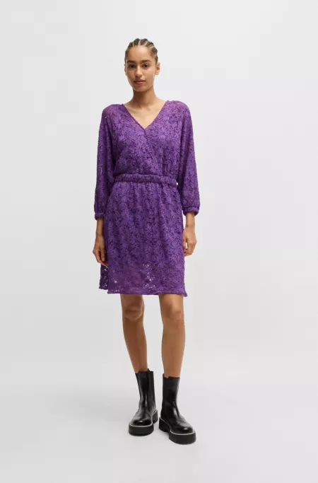 Macramé-lace dress with elasticated waistband
