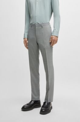 Extra-slim-fit suit in houndstooth performance-stretch fabric, Light Grey