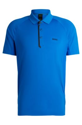 ポロシャツ HUGO BOSS Men Polo Shirts 50507583 402 Blue BOSS - Polo shirt with contrast logos - Light Blue