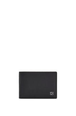 Hugo Nappa-leather Wallet With Stacked Logo Hardware In Black
