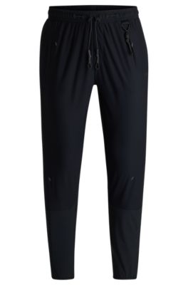 Hugo Boss Regular-fit Tracksuit Bottoms With Quick-dry Performance In Black