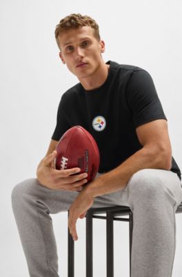 BOSS x NFL stretch-cotton T-shirt with special branding, Steelers