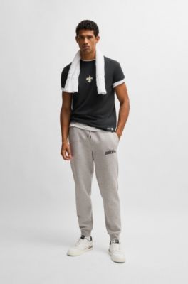 BOSS x NFL stretch-cotton T-shirt with special branding, Saints