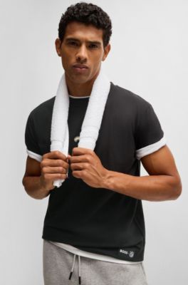 BOSS x NFL stretch-cotton T-shirt with special branding, Saints