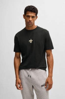 BOSS x NFL stretch-cotton T-shirt with special branding, Saints