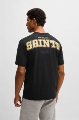 BOSS x NFL stretch-cotton T-shirt with special branding, Saints