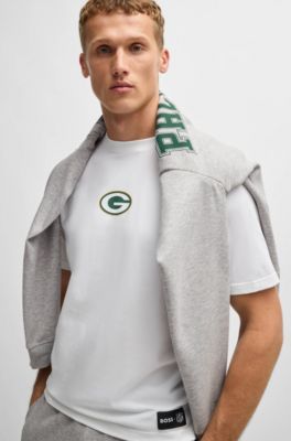 BOSS x NFL stretch-cotton T-shirt with special branding, Packers