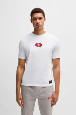 BOSS x NFL stretch-cotton T-shirt with special branding, 49ers