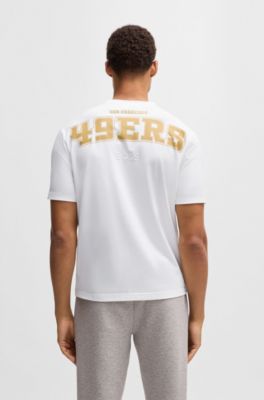 BOSS x NFL stretch-cotton T-shirt with special branding, 49ers