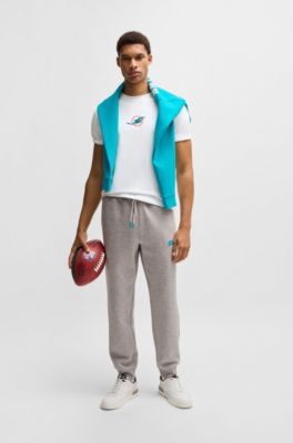 BOSS x NFL stretch-cotton T-shirt with special branding, Dolphins