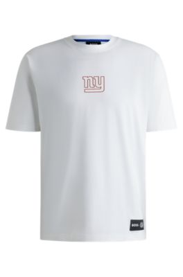 Hugo Boss Boss X Nfl Stretch-cotton T-shirt With Special Branding In Giants