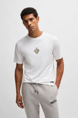BOSS x NFL stretch-cotton T-shirt with special branding, Saints
