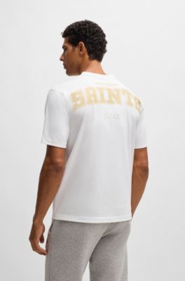BOSS x NFL stretch-cotton T-shirt with special branding, Saints