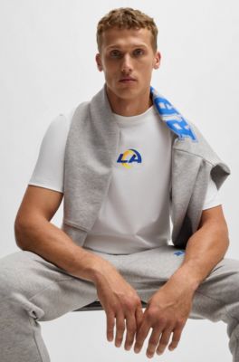 BOSS x NFL stretch-cotton T-shirt with special branding, Rams
