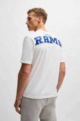 BOSS x NFL stretch-cotton T-shirt with special branding, Rams