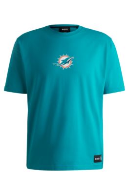 Hugo Boss Boss X Nfl Stretch Cotton Graphic T-shirt In Dolphins