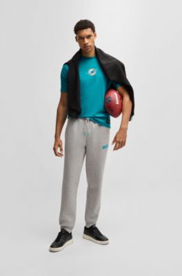 BOSS x NFL stretch-cotton T-shirt with special branding, Dolphins