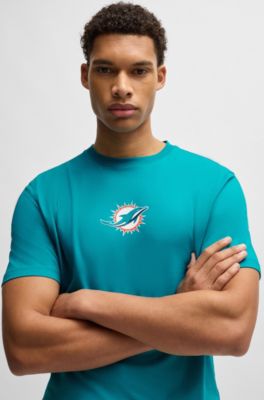 BOSS x NFL stretch-cotton T-shirt with special branding, Dolphins
