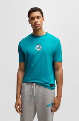 BOSS x NFL stretch-cotton T-shirt with special branding, Dolphins