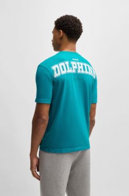 BOSS x NFL stretch-cotton T-shirt with special branding, Dolphins