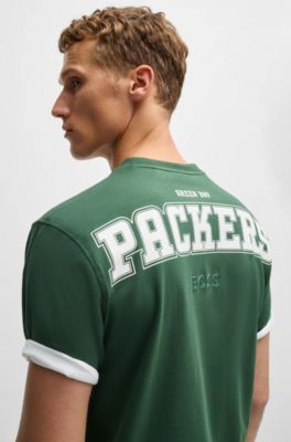 BOSS x NFL stretch-cotton T-shirt with special branding, Packers