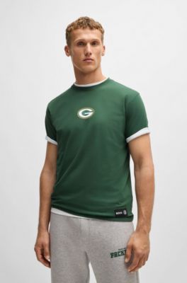 BOSS x NFL stretch-cotton T-shirt with special branding, Packers