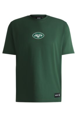 Hugo Boss Boss X Nfl Stretch-cotton T-shirt With Special Branding In Jets