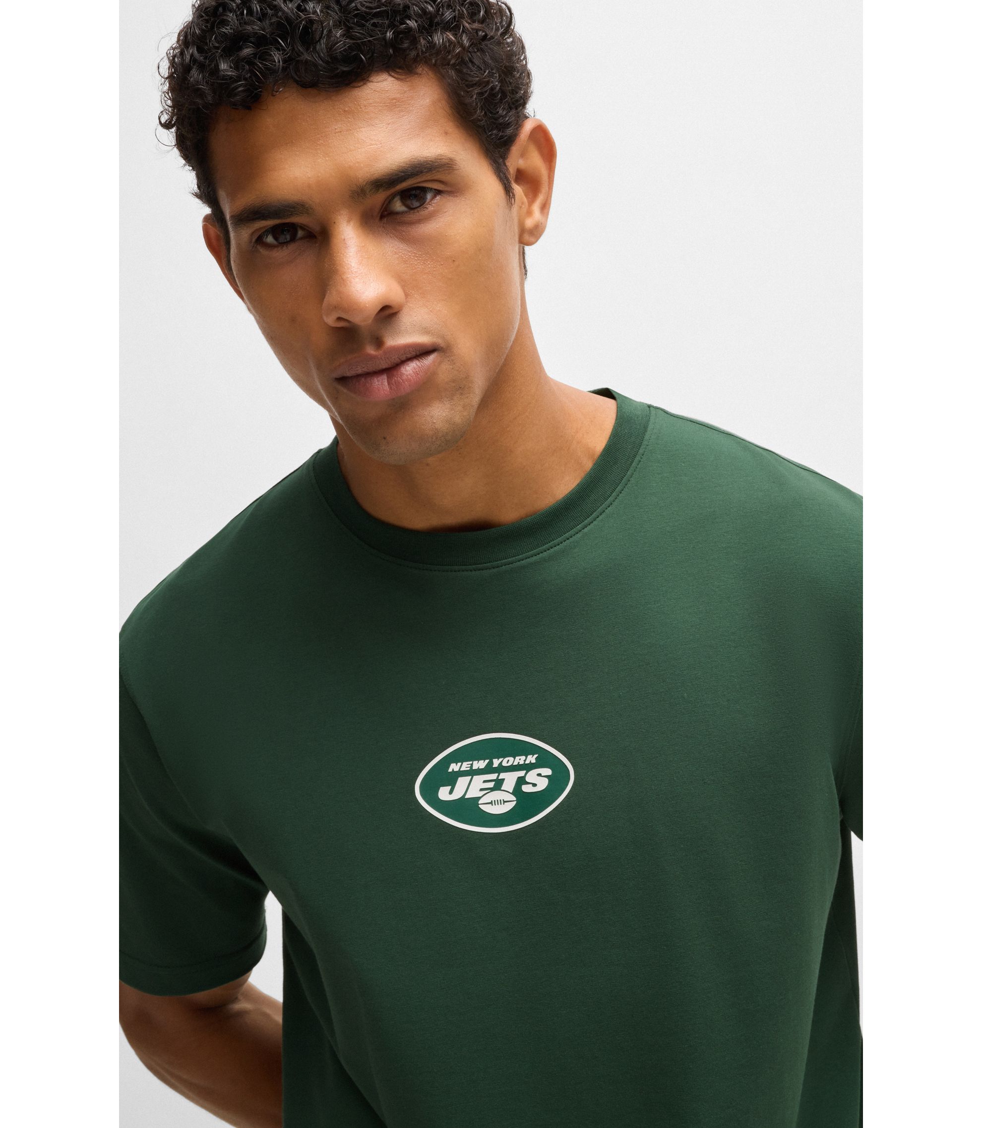 BOSS BOSS x NFL stretch-cotton T-shirt with special branding Jets