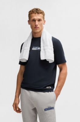 BOSS x NFL stretch-cotton T-shirt with special branding, Seahawks
