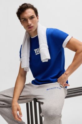 BOSS x NFL stretch-cotton T-shirt with special branding, Giants