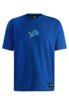 Hugo Boss Boss X Nfl Stretch-cotton T-shirt With Special Branding In Lions